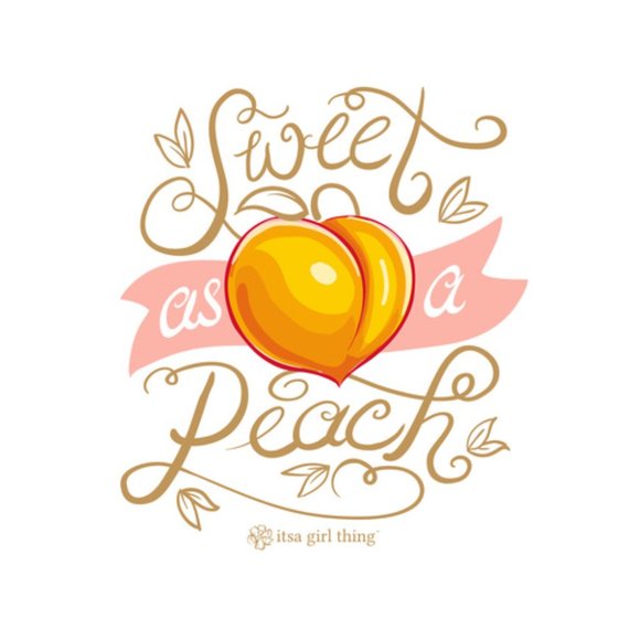Sweet As A Peach Cute White T-Shirt  ~ Sizes Medium, Large and XL Available - Picture 2 of 5